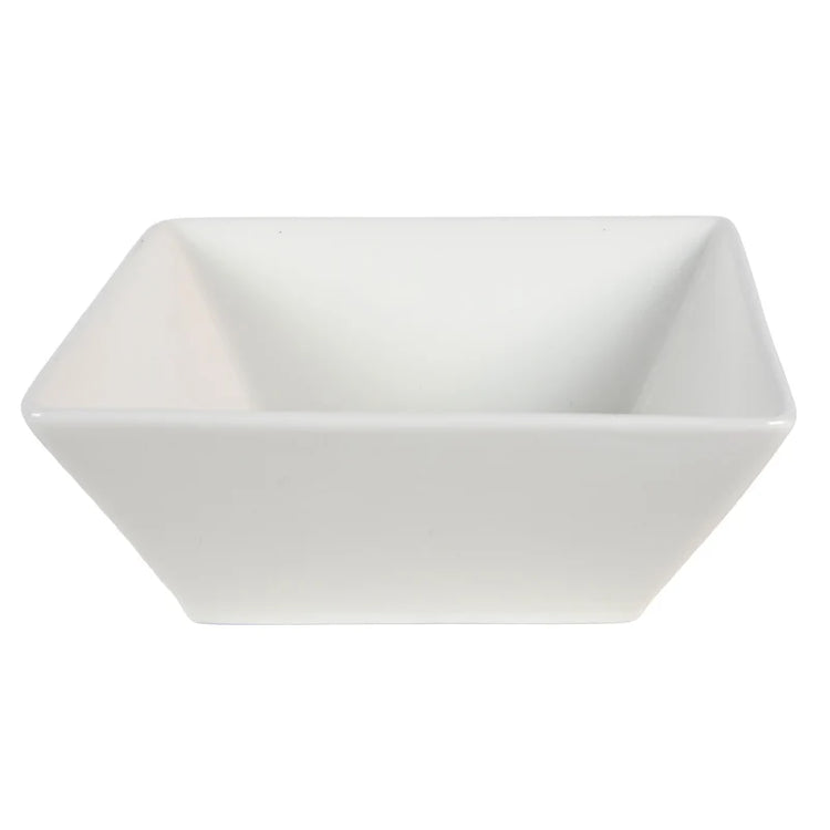 Set 2 boluri pătrate din porțelan alb, 17 cm