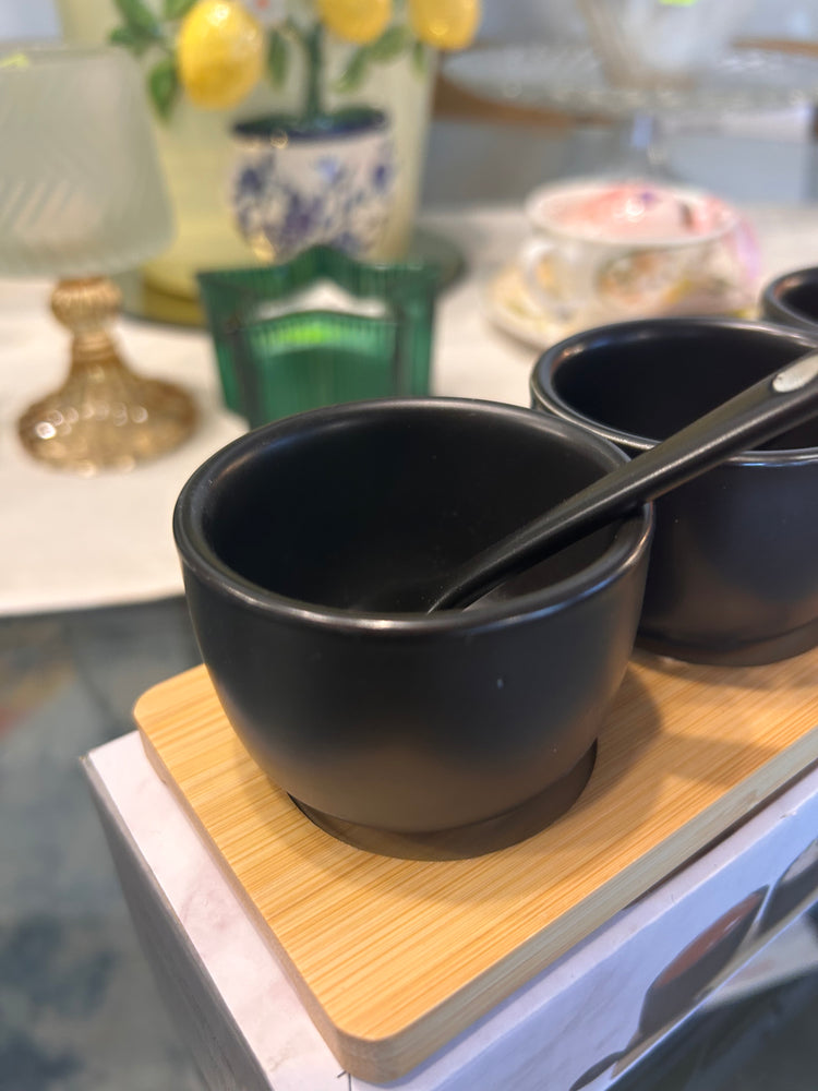 Set servire condimente negru