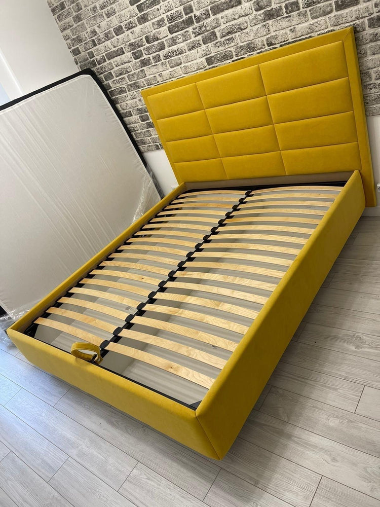 Pat tapitat Cubic cu rama, somiera rabatabila