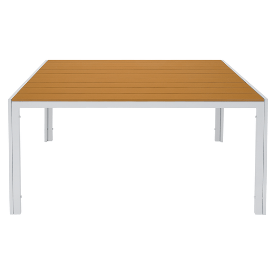 Masă de grădină, oţel alb / stejar, BONTO la comanda, livrare 2-3 saptamani