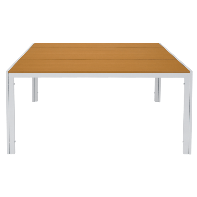Masă de grădină, oţel alb / stejar, BONTO la comanda, livrare 2-3 saptamani