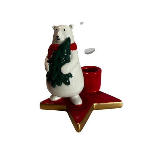 Suport lumanare stea om de zapada