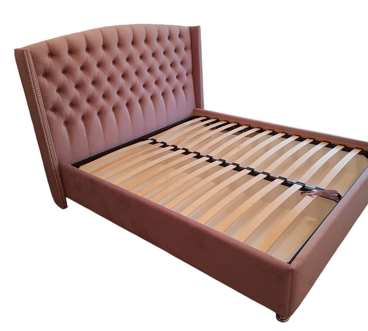 Pat tapitat Classic cu somiera rabatabila