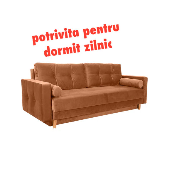Canapea extensibila catifea Remo DORMIT FRECVENT