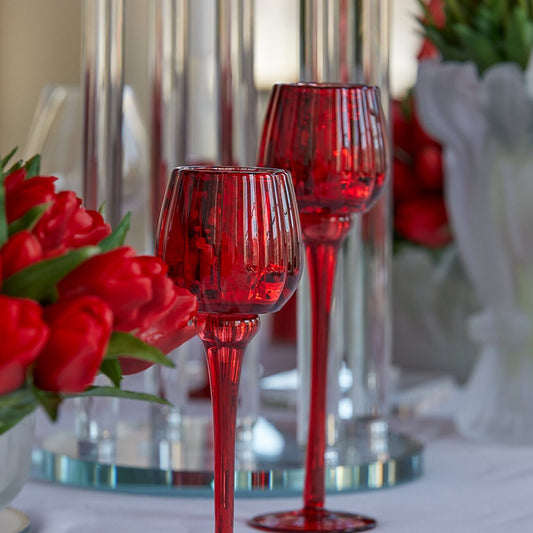 Suport Lumânare Tip Pahar din Sticlă Groasă 19,5 cm - Design Elegant