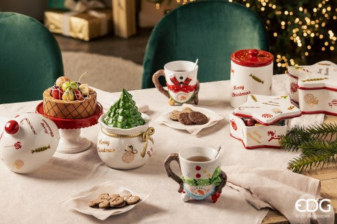 Recipient cu capac -decor Craciun