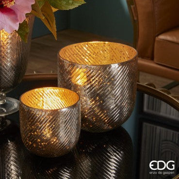 Vas Antichizat din Sticlă 18 cm - Design Vintage Decorativ