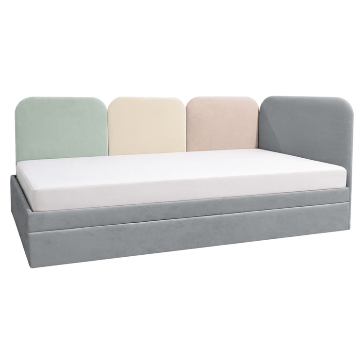 Pat cu pat suplimentar, gri/amestec de culori, 90x200, DUHA