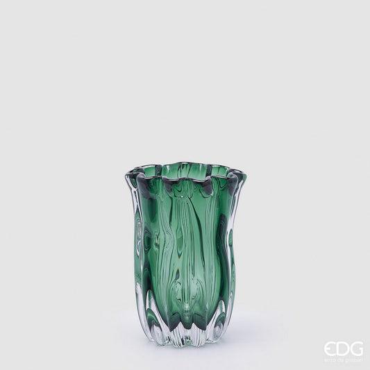 Vaza sticla groasa fluid H 23 cm