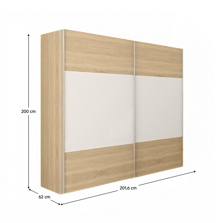 Set Complet Dormitor GABRIELA NEW - Pat 160x200 cm, Stejar Sonoma/Alb