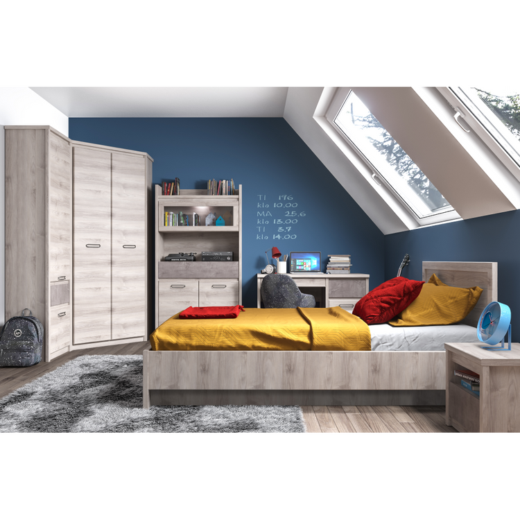 Pat cu lada de depozitare castan nairobi JESI, livrare 2-3 saptamani