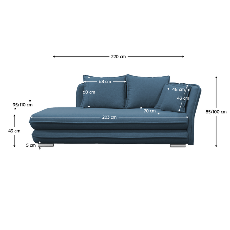 Sezlong/pat LAMBA colt cu lada la comanda, livrare 2-3 saptamani