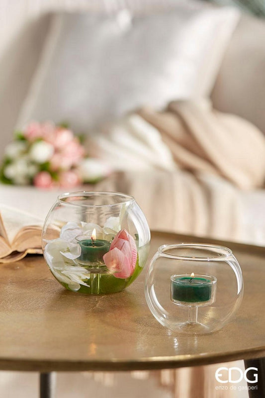 Suport Lumânare Sferă din Sticlă 10 cm - Design Elegant