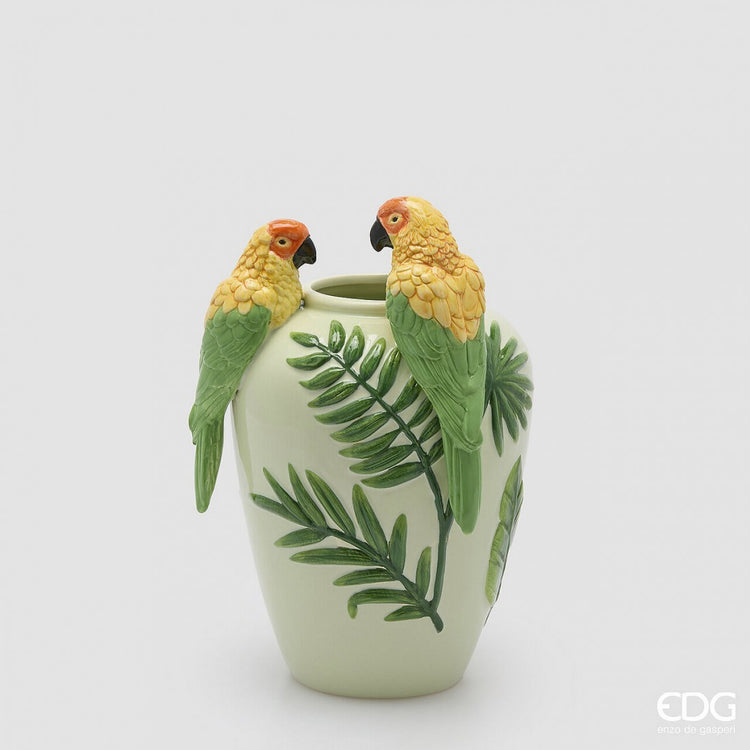 Vaza bombata cu papagali