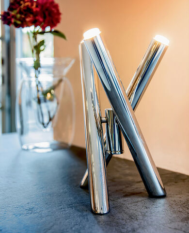 Veioză Shangai LED cu 3 Tuburi Metalice 30 cm - Brand Riflessi