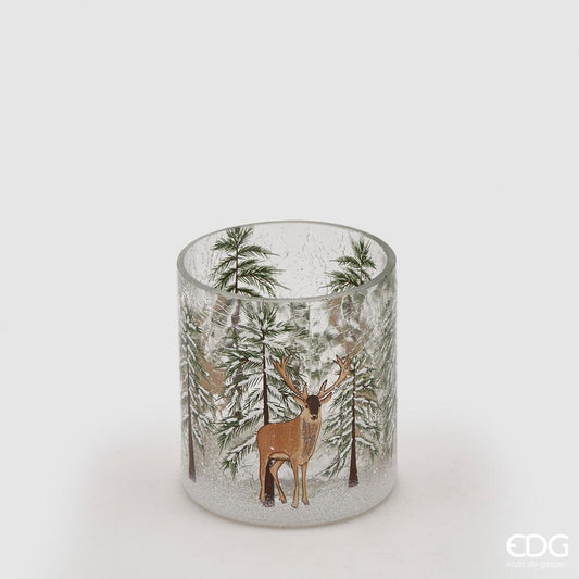 Suport lumanare din sticla sezon Craciun