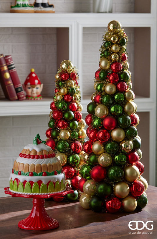 Brad Craciun cu globuri colorate H 50 cm