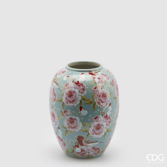 Vaza ceramica Ching cu trandafiri