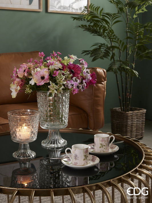 Vază Cupă din Sticlă 16 cm – Decorațiune Elegantă pentru Flori