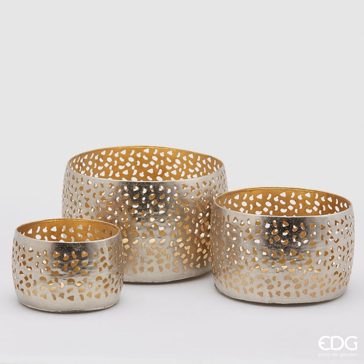 Set 3 vase metalice decorative