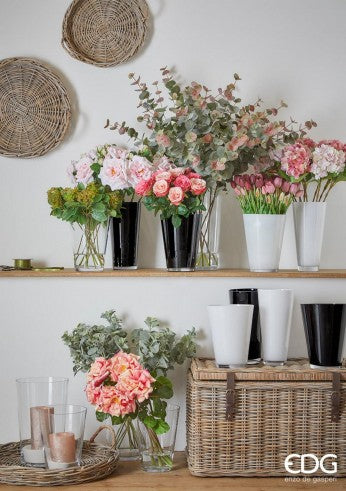 Vaza sticla neagra H 26 cm