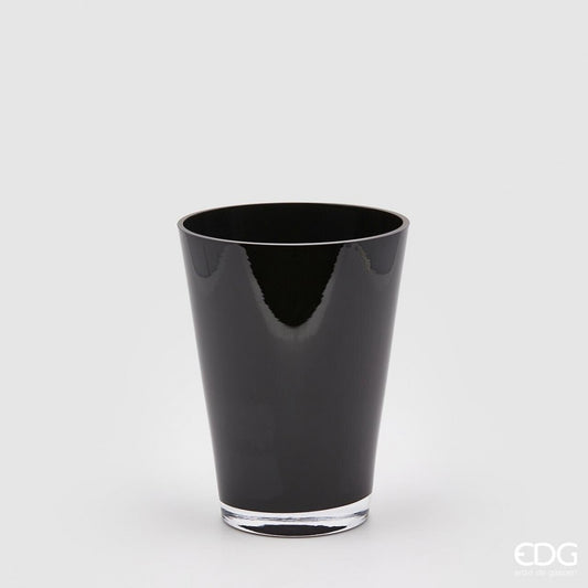 Vaza sticla neagra H 26 cm
