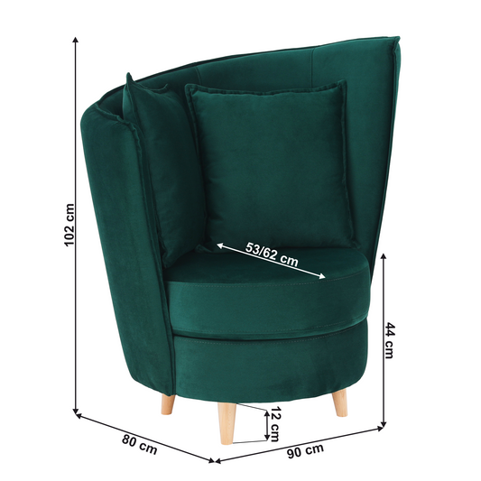 Fotoliu ROUND NEW verde smarald la comanda, livrare 2-3 saptamani