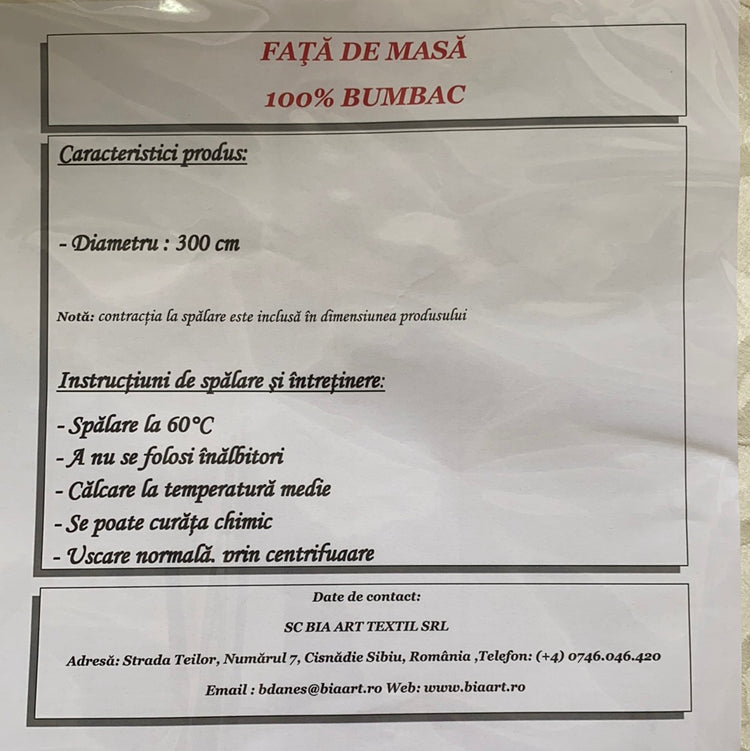 Fata de Masa Rotunda