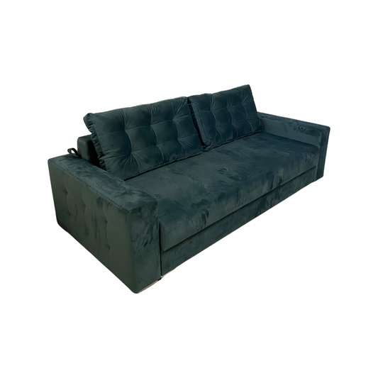canapea extensibila verde smarald catifea
