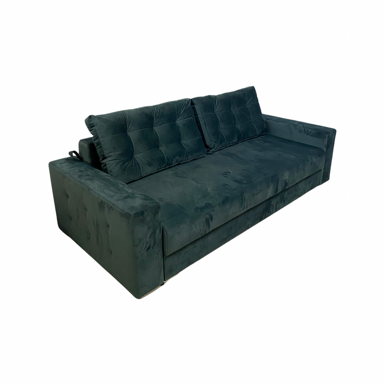 canapea extensibila verde smarald catifea