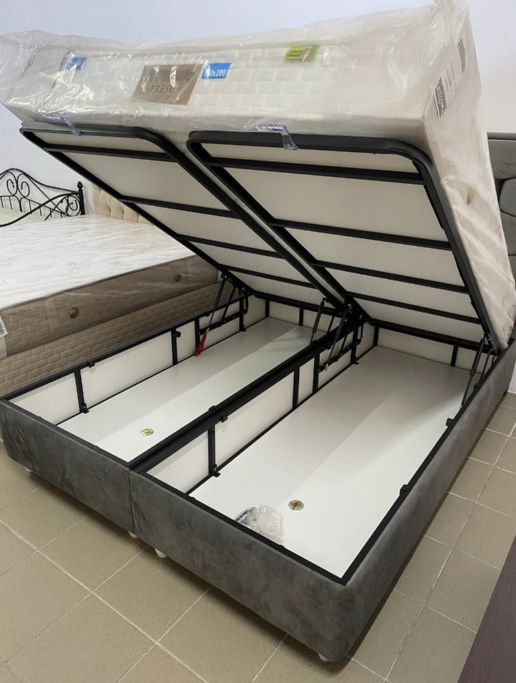 Pat tapitat Petek 200/160, cu lada de depozitare LICHIDARE STOC