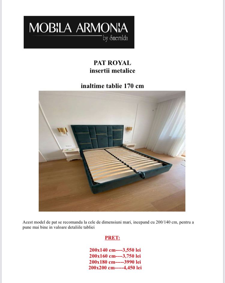 Pat tapitat Royal la comanda, livrare 4-6 saptamani