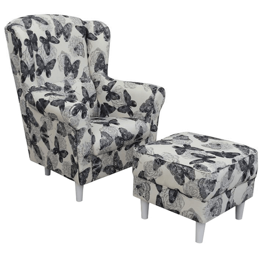 Fotoliu cu taburet Astrid la comanda, livrare 2-3 saptamani