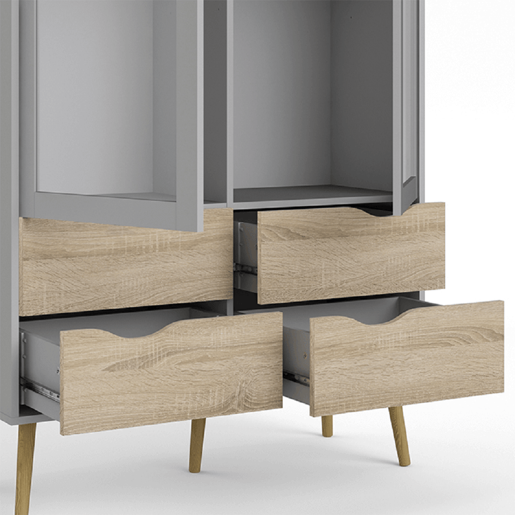 Vitrina stil scandinav 2 usi Oslo la comanda, livrare 2-3 saptamani