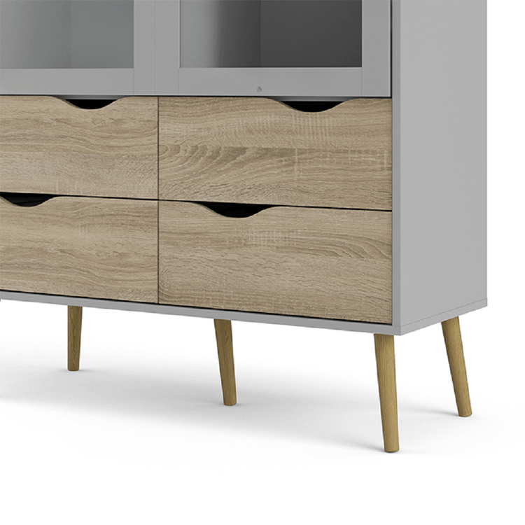 Vitrina stil scandinav 2 usi Oslo la comanda, livrare 2-3 saptamani