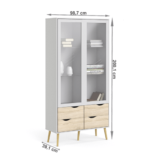Vitrina stil scandinav 2 usi Oslo la comanda, livrare 2-3 saptamani