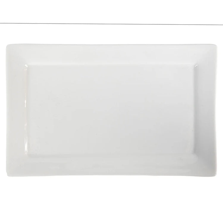 Set 2 platouri de servire din porțelan alb, 25 × 16 cm