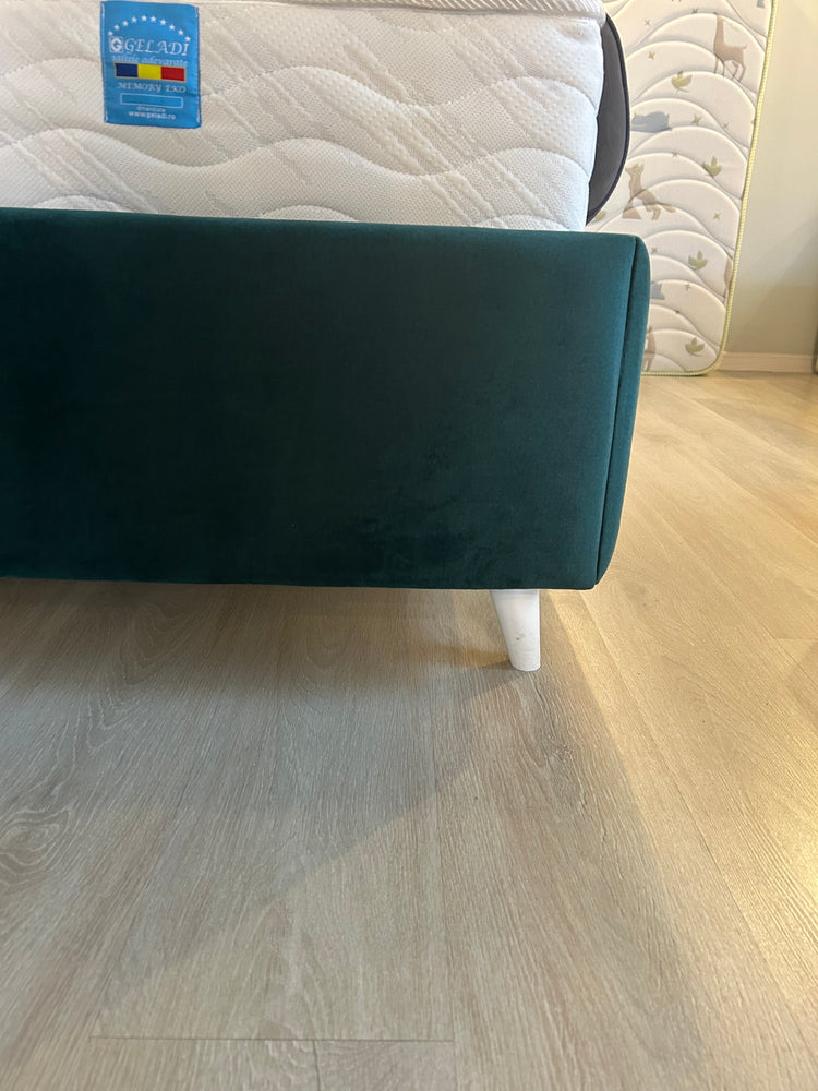 Pat Tapitat Linea 200x160 cm cu Ladă și Somieră Rabatabilă Lichidare de Stoc 30% Reducere