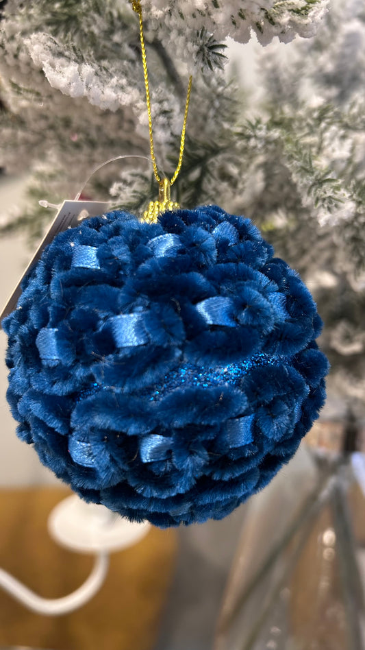 Glob pentru bradul de Craciun Velvet Blue