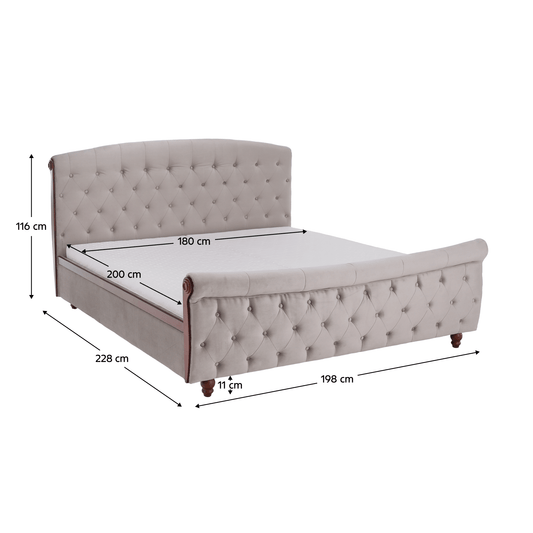 Pat dormitor Velvet Bareto 200x180 cm