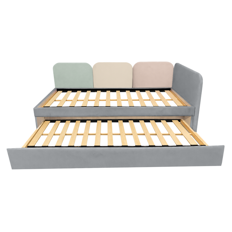 Pat cu pat suplimentar, gri/amestec de culori, 90x200, DUHA