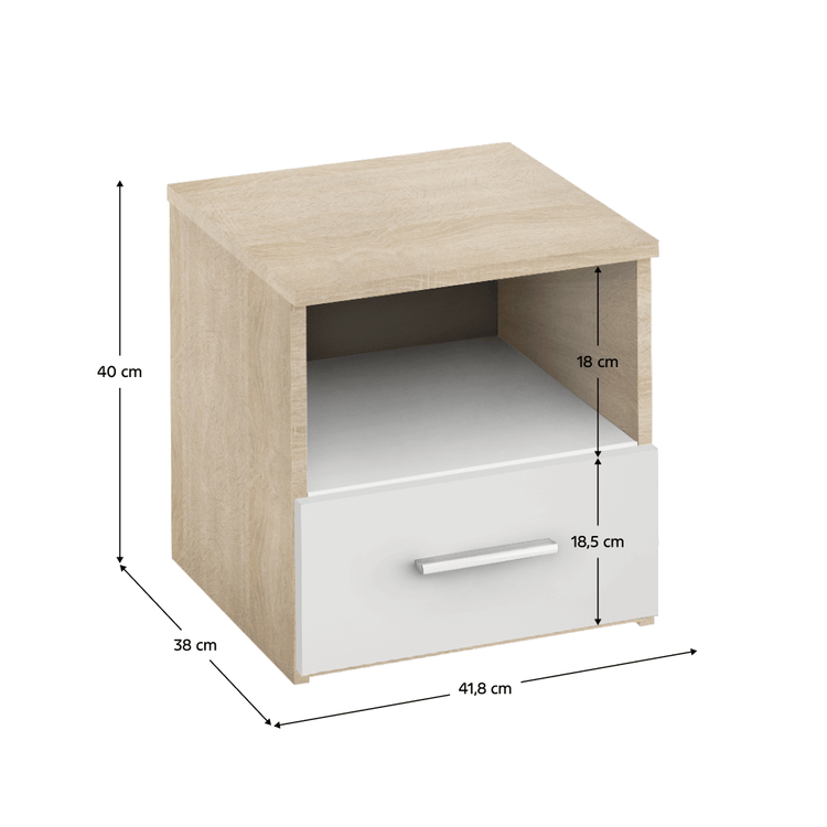 Set Complet Dormitor GABRIELA NEW - Pat 160x200 cm, Stejar Sonoma/Alb