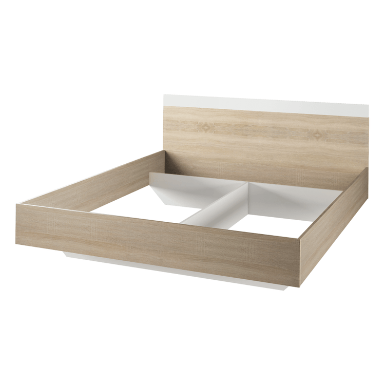 Set Complet Dormitor GABRIELA NEW - Pat 160x200 cm, Stejar Sonoma/Alb