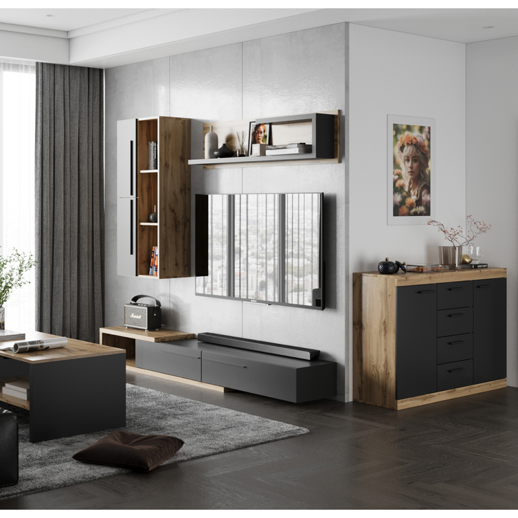 Ansamblu Living KALVADOS 2 - Stejar Tacho / Antracit