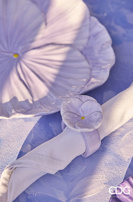 Set 6 Inele ceramice pentru servet de masa -panselute