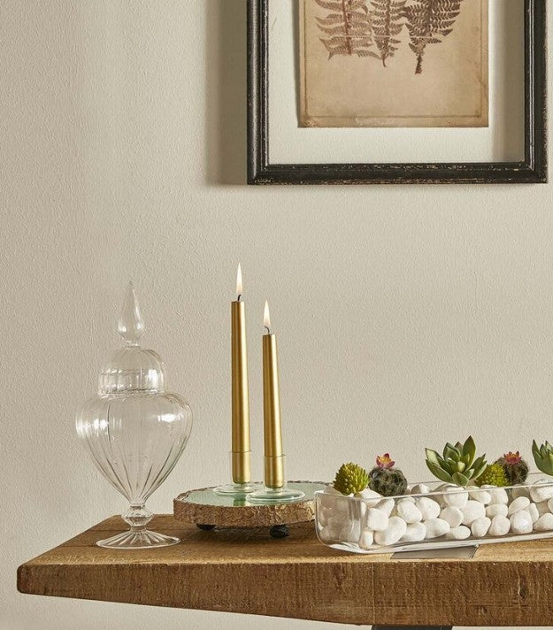 Set 2 suporti lumanare baza sticla