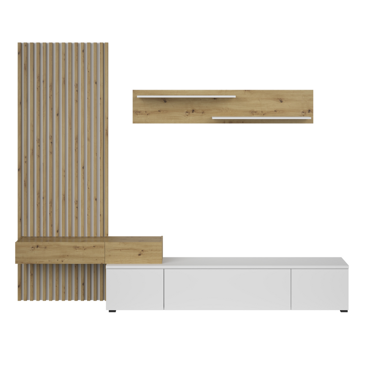 Ansamblu Living REBEKA PLUS - Alb / Stejar Artisan