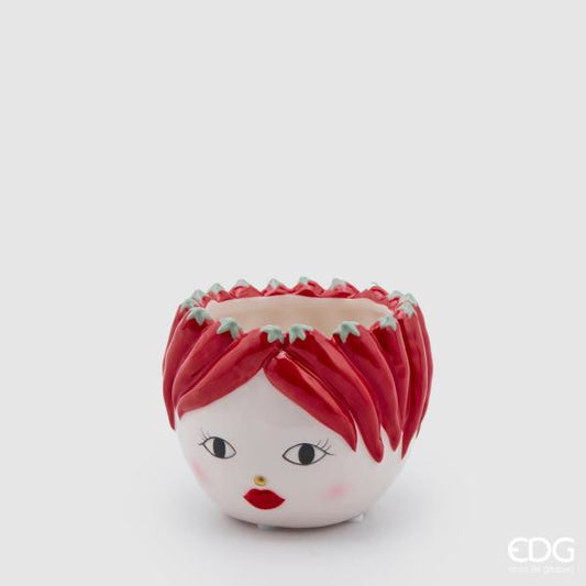 Vas ceramic cap fetita cu ardei