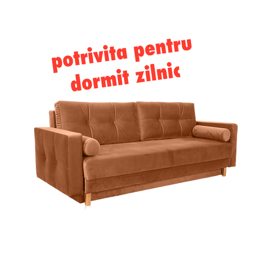 Canapea catifea Remo DORMIT FRECVENT